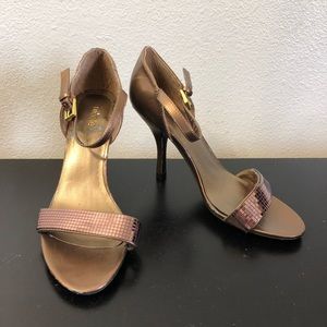 Nicole Shiny Brown Sequins High Heels